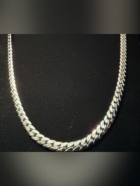 Miami Cuban 24in 8MM 14K WG f w/Rhodium Box Lock Necklace Brand New SHINE!!